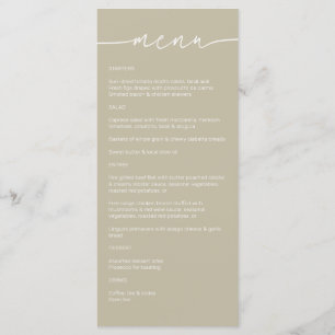 Celery Powder • Modern Minimalist Script Wedding Menu