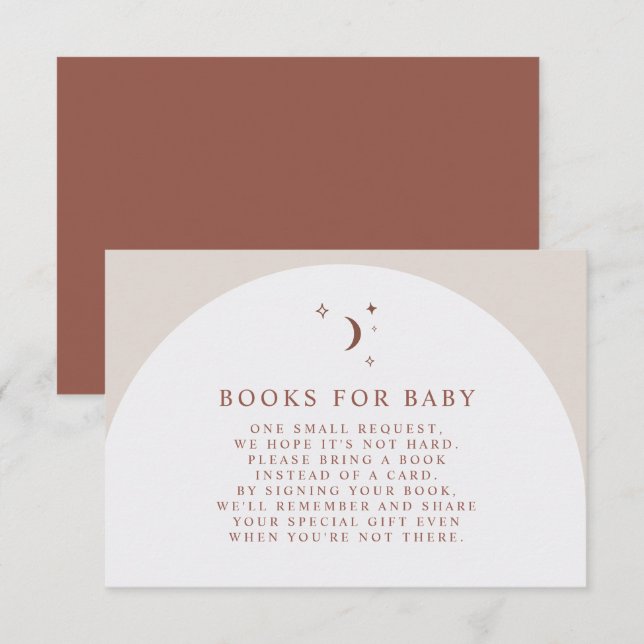 CELESTE Boho Terracotta Books for Baby Insert Card (Front/Back)