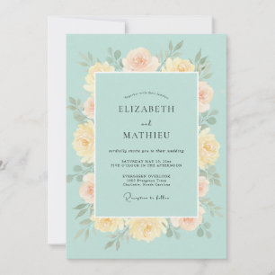Celeste Butter Peony Wedding Invitation