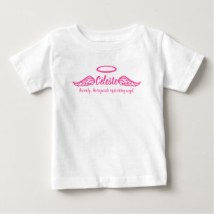 Celeste girls name & meaning angel wings pink baby T-Shirt