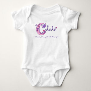 Celeste girls name & meaning C monogram pink shirt