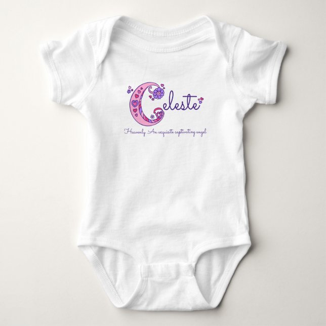 Celeste girls name & meaning C monogram pink shirt (Front)