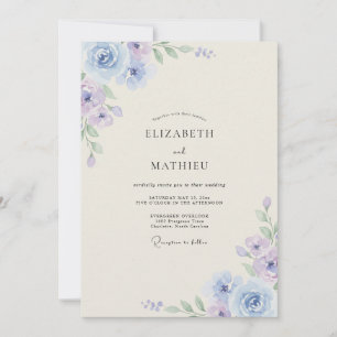 Celeste Lilac Petal Wedding Invitation