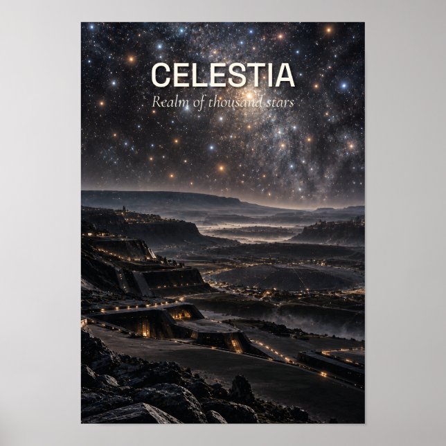 Celestia — Stellar Observatory World Poster (Front)
