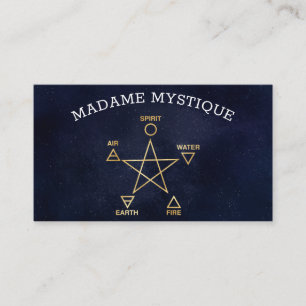 Celestial 5 Elements Pentagram Psychic Business Business Card