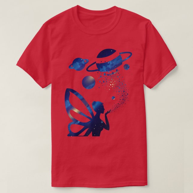 Celestial Aesthetic Fairycore Fairy Galay Planets  T-Shirt (Design Front)