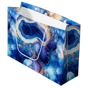 Celestial Agate Abstract Geode Stone Pattern Large Gift Bag