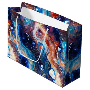 Celestial Agate Fiery Cosmic Stone Pattern Large Gift Bag