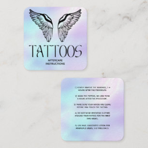Celestial Angle Tattoo Aftercare Instructions Square Business Card
