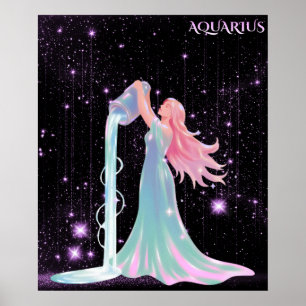 Celestial Aquarius – Astrology Art Poster