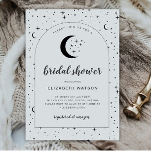 Celestial Arched Bridal Shower Invitation