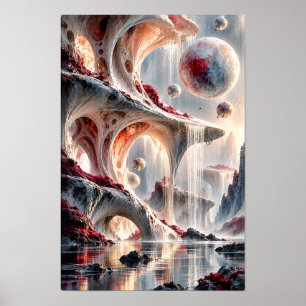 Celestial Arches Surreal Cosmic Landscape Wall Art
