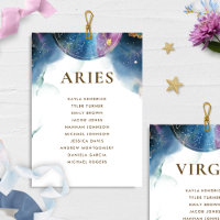 Celestial Aries Seating Chart Card w/ Guest Name
