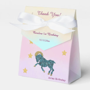 Celestial Aries Watercolor   1st Birthday Favour Box