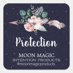 Celestial Arrow Crystal Intention Candle Labels