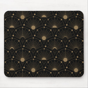 Celestial Art Deco 1920's Vintage Moon and Stars Mouse Pad