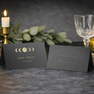 Celestial art deco wedding place card