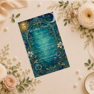 Celestial Art Nouveau Wedding Enclosure Card