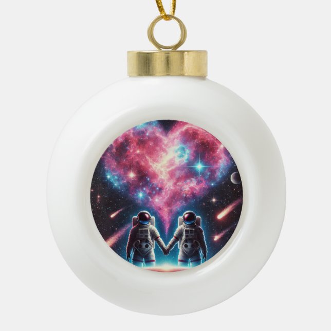 Celestial Astronaut - Snowflake Framed Ornament (Front)