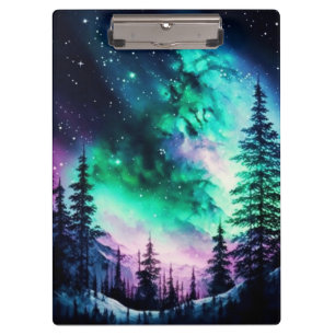 Celestial Aurora Borealis Northern Lights Vivid Clipboard