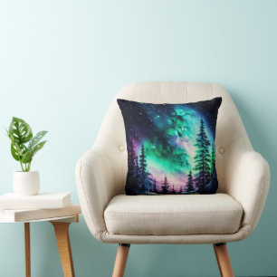 Celestial Aurora Borealis Northern Lights Vivid  Cushion