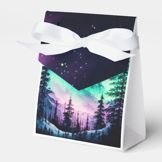 Celestial Aurora Borealis Northern Lights Vivid  Favour Box (Front Side)