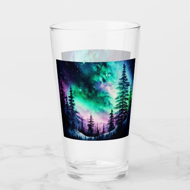 Celestial Aurora Borealis Northern Lights Vivid  Glass (Front)
