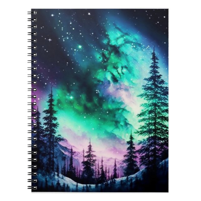 Celestial Aurora Borealis Northern Lights Vivid  Notebook (Front)