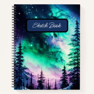 Celestial Aurora Borealis Northern Lights Vivid Notebook