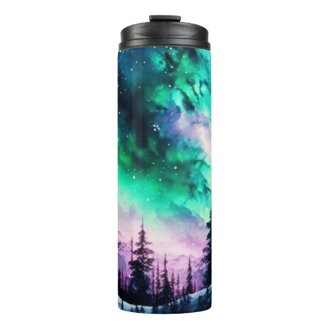 Celestial Aurora Borealis Northern Lights Vivid  Thermal Tumbler (Front)