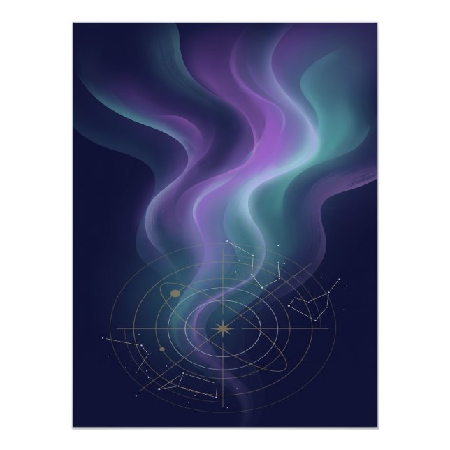 Celestial Aurora Constellation Wall Art (Front)