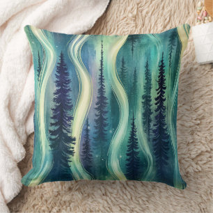 Celestial Aurora Night Pattern Cushion