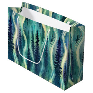 Celestial Aurora Night Pattern Large Gift Bag