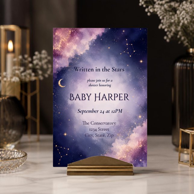Celestial Baby Shower Invitation | Watercolor Star (Creator Uploaded)