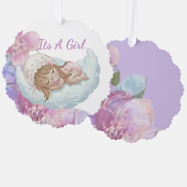 Celestial Baby shower  Tree Decoration Card (Front/Back)
