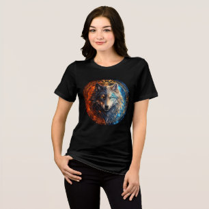 Celestial Balance Wolf – Fire and Ice Tri-Blend Shirt