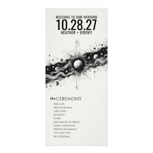 Celestial Band Wedding Program Rack Card