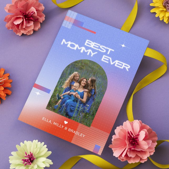 Celestial BEST MOMMY EVER Mother's Day Photo Holiday Card (Creator Uploaded)
