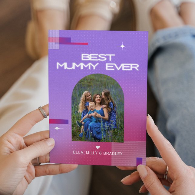 Celestial BEST MUMMY EVER Mother's Day Photo Holiday Card (Creator Uploaded)
