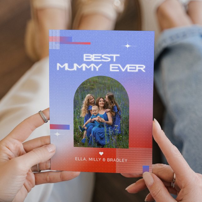 Celestial BEST MUMMY EVER Mother's Day Photo Holiday Card (Creator Uploaded)