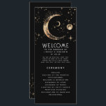 Celestial Black and Gold Wedding Programs Programme<br><div class="desc">Celestial black wedding programs with the ceremony and wedding party information for guests</div>