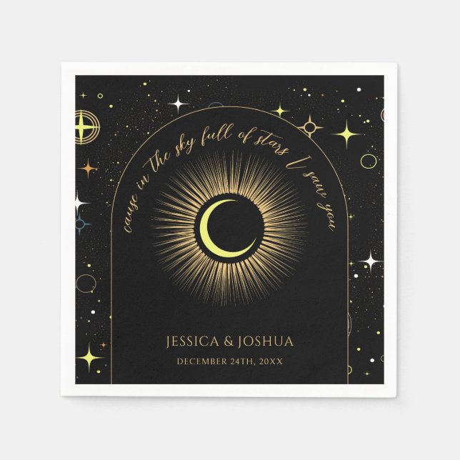 Celestial Black Arch in the stars I saw you photo Napkin (Front)