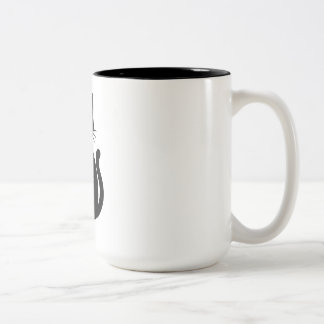 Celestial Black Cat with Crescent Moon | Mystical Two-Tone Coffee Mug