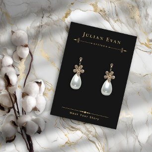 Celestial Black Gold Jewellery Earring Display Business Card