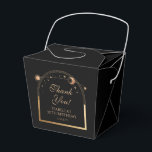 Celestial Black Gold Sun Moon Stars 30th Birthday Favour Box<br><div class="desc">Celestial Black Gold Sun Moon Astronomy 30th Birthday Favour Boxes features an elegant gold sun, moon and stars with a golden frame on a black background. Inside is your custom thirtieth birthday favour box information. Personalise by editing the text in the text boxes. Designed for you by Evco Studio www.zazzle.com/store/evcostudio...</div>