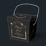 Celestial Black Gold Sun Moon Stars 30th Birthday Favour Box<br><div class="desc">Celestial Black Gold Sun Moon Astronomy 30th Birthday Favour Boxes features an elegant gold sun, moon and stars with a golden frame on a black background. Inside is your custom thirtieth birthday favour box information. Personalise by editing the text in the text boxes. Designed for you by Evco Studio www.zazzle.com/store/evcostudio...</div>