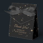 Celestial Black Gold Sun Moon Stars 30th Birthday Favour Box<br><div class="desc">Celestial Black Gold Sun Moon Astronomy 30th Birthday Favour Boxes features an elegant gold stars with on a black background. Add your thirtieth birthday thank you message on the front. Personalise by editing the text in the text boxes. Designed for you by Evco Studio www.zazzle.com/store/evcostudio</div>