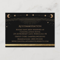 Celestial Black Gold Sun Moon Stars Accommodation