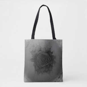 Celestial Black Rose Tote Bag