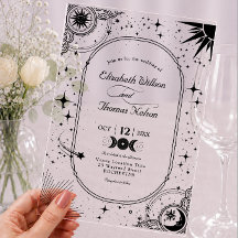 Celestial black Sun Moon Acrylic Wedding